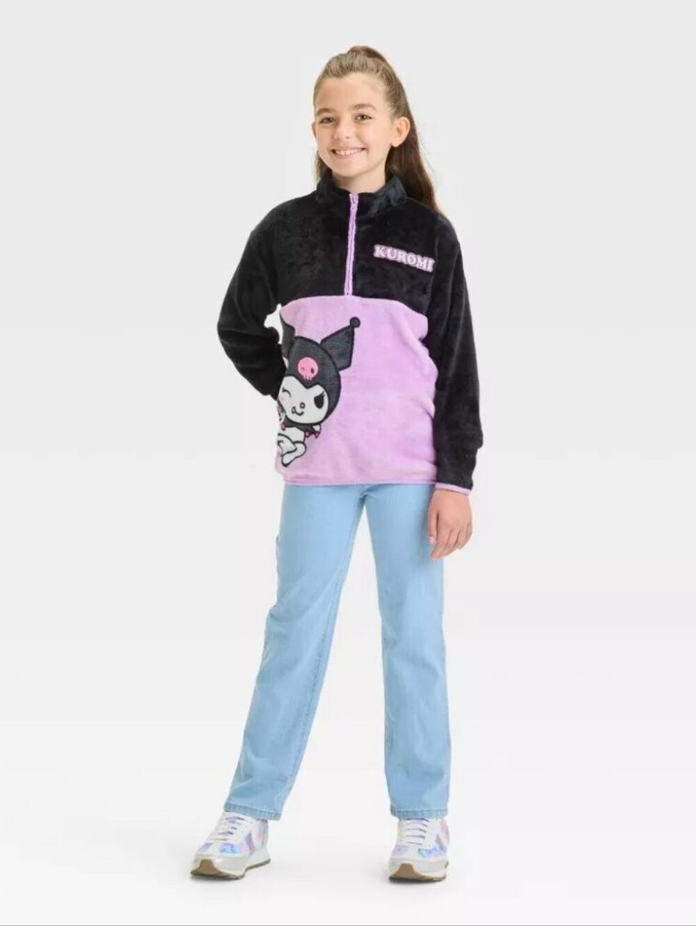 Adorably cozy official Sanrio Kuromi fleece pullover Size XL - Picture 2 of 8